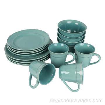 16pcs Steinzeug -Abendessen Set